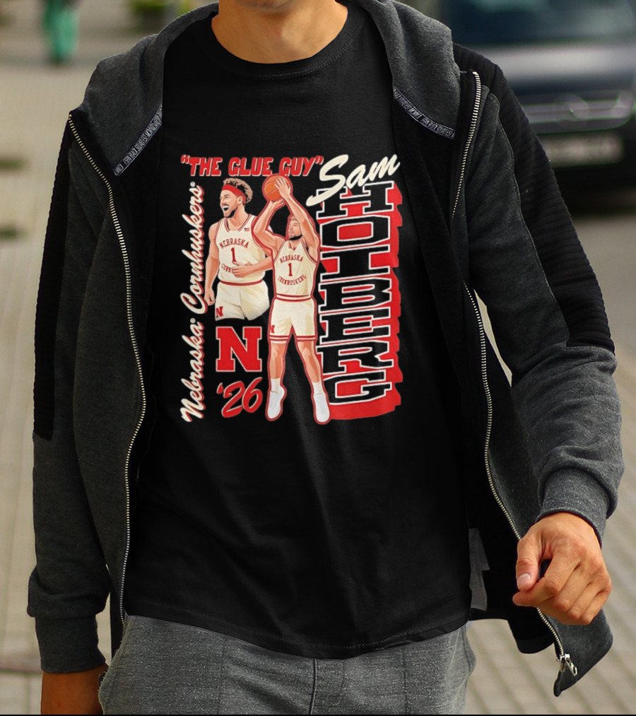 Nebraska Cornhuskers Sam Holberg The Glue Guy Basketball '26 T-Shirt
