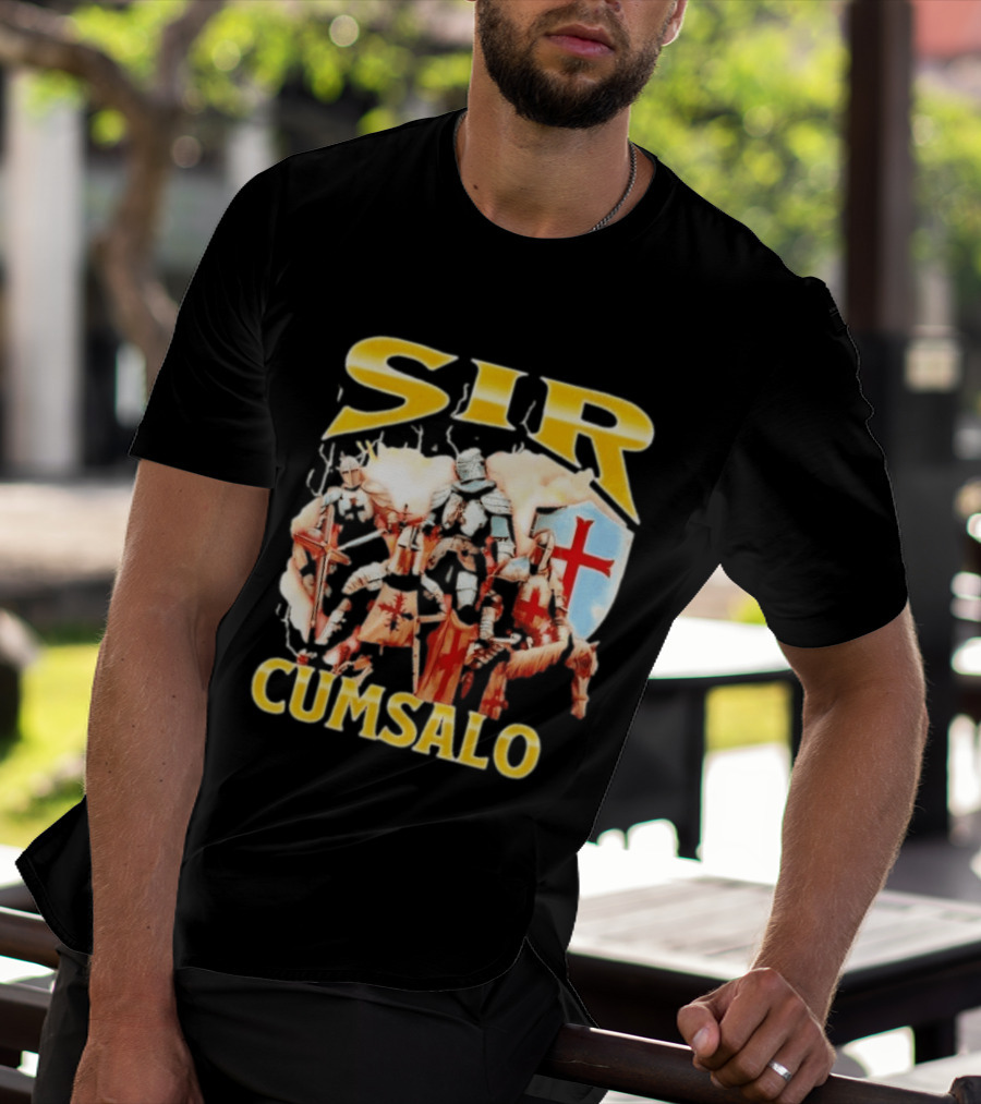 Sir Cumsalo Medieval Crusader Knights With Shield And Cross T-Shirt
