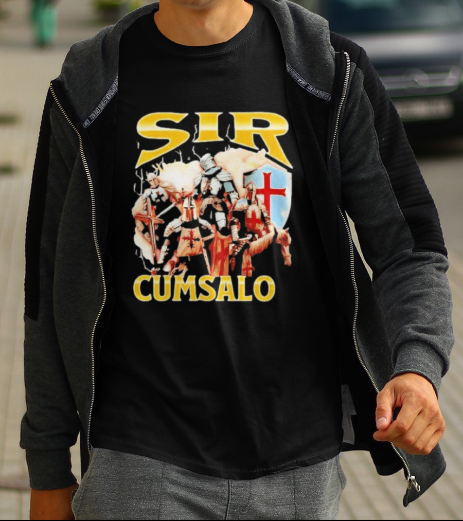 Sir Cumsalo Medieval Crusader Knights With Shield And Cross T-Shirt