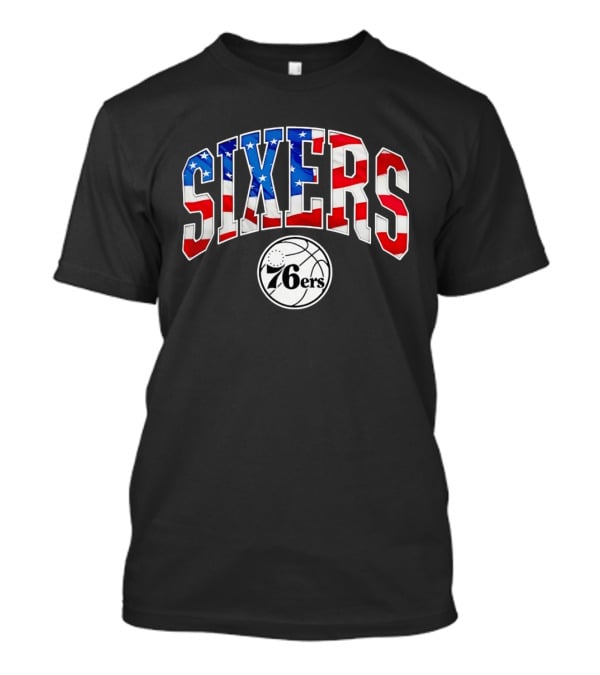 Philadelphia 76ers Sixers American Flag NBA Basketball T-Shirt