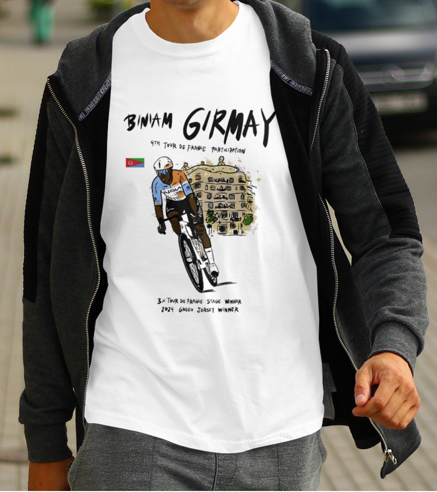Biniam Girmay 4th Tour De France Participation 3x Stage Winner 2024 Green Jersey Winner T-Shirt