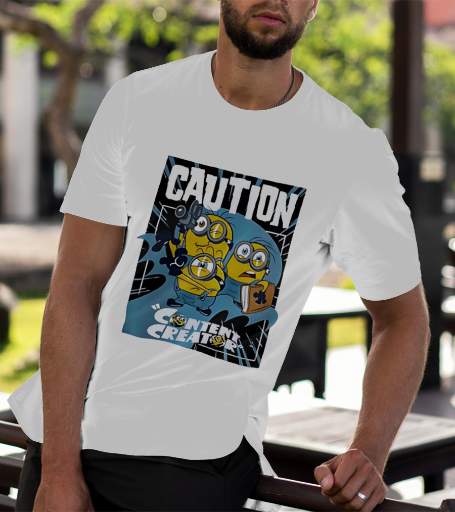 Caution Minions Content Creator Camera Book T-Shirt