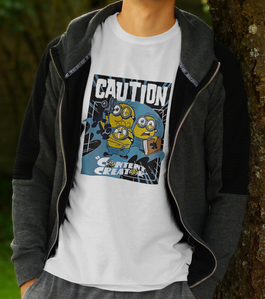 Caution Minions Content Creator Camera Book T-Shirt
