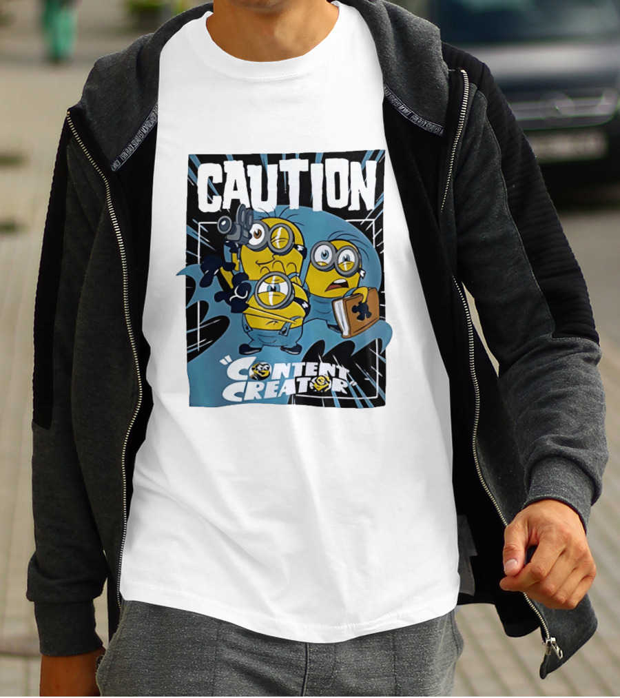 Caution Minions Content Creator Camera Book T-Shirt