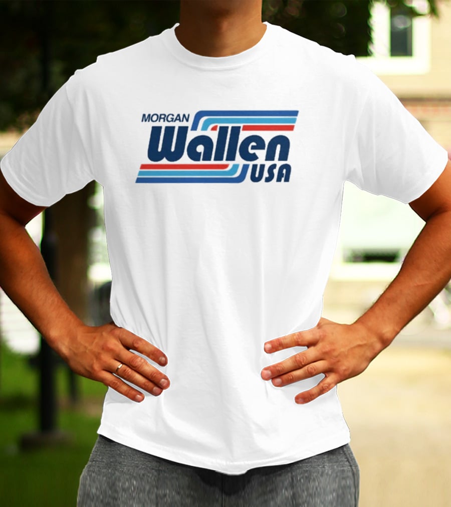 Morgan Wallen USA Vintage Style Red Blue Stripes T-Shirt