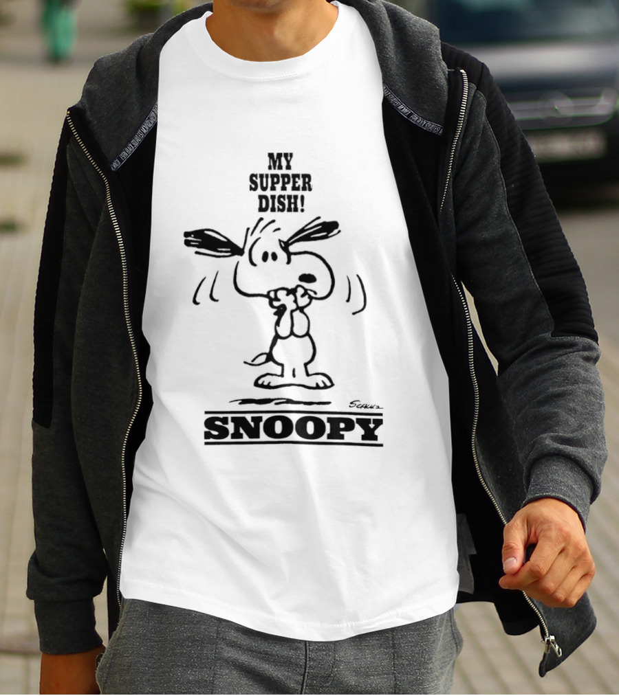 Snoopy My Supper Dish Peanuts Charlie Brown T-Shirt