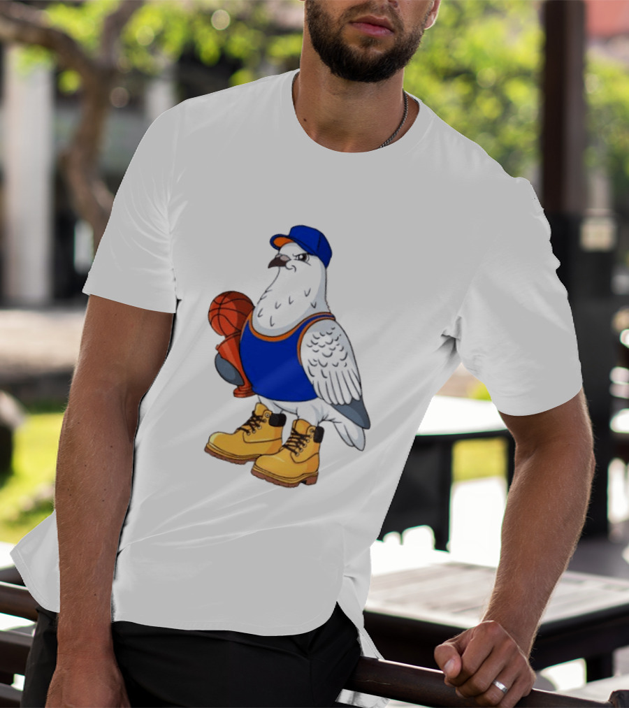 NYC Pigeon New York Forever Basketball Player Cartoon Pigeon In Jersey With Basketball T-Shirt