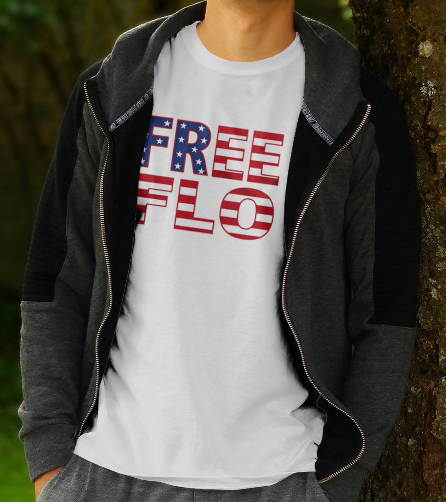 Free Flo USA Flag Stars Stripes Patriotic T-Shirt