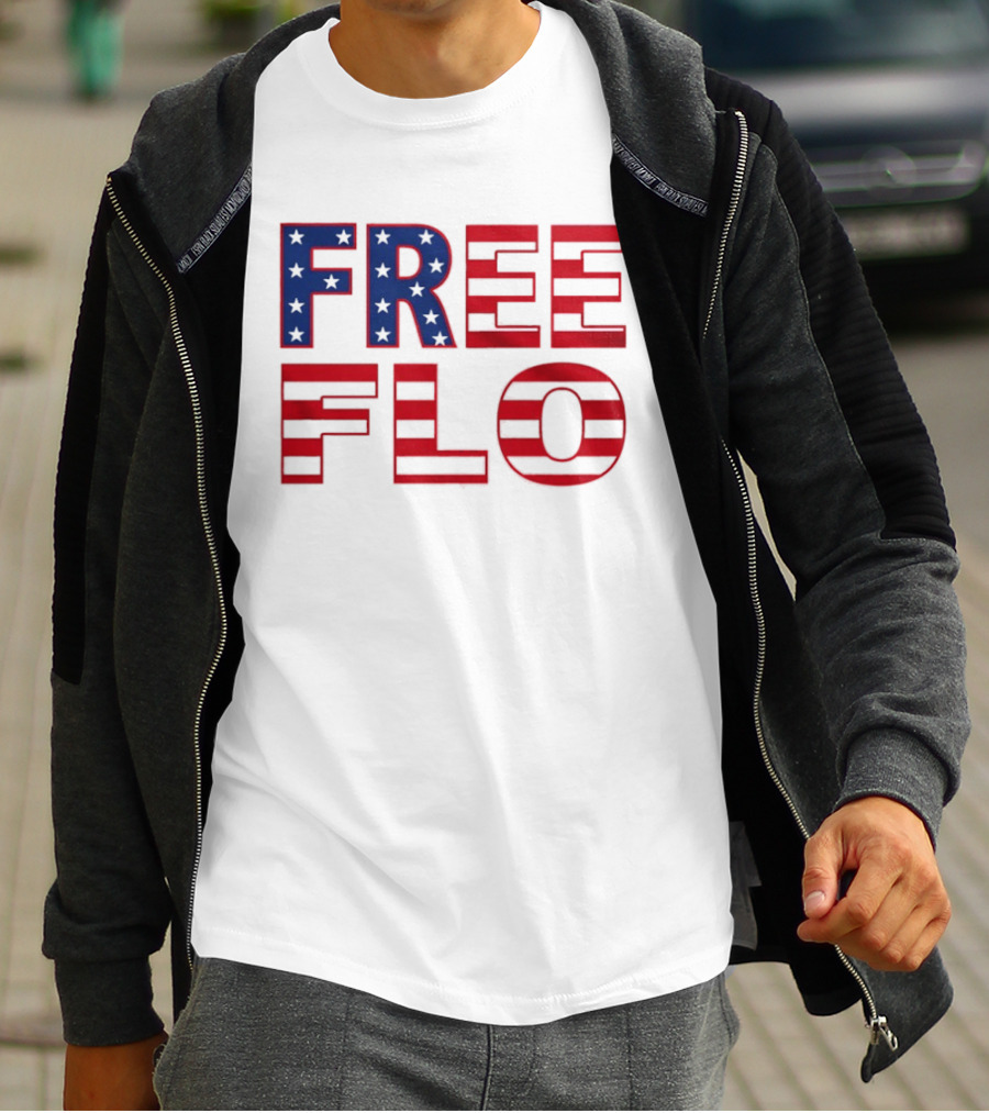 Free Flo USA Flag Stars Stripes Patriotic T-Shirt