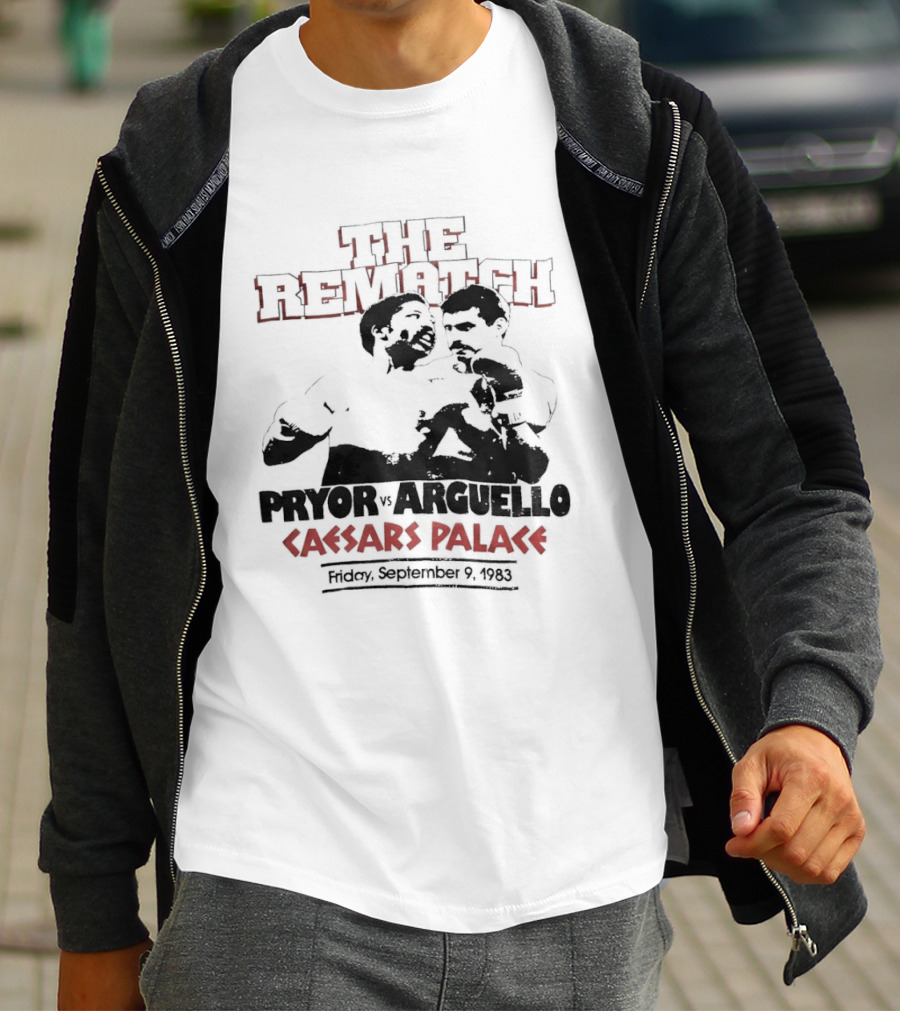 Pryor Vs Arguello The Rematch Caesars Palace 1983 Boxing Memorabilia T-Shirt