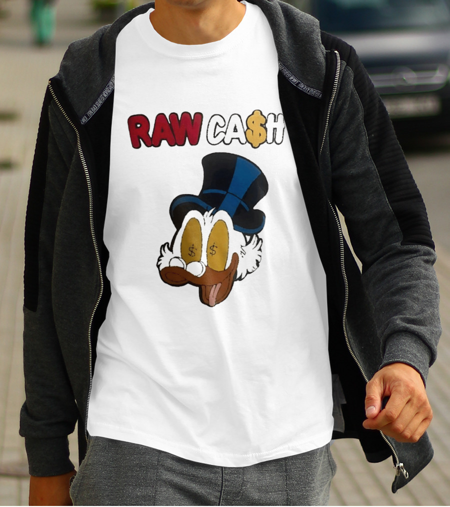 RAW CA$H Duck Eyes Dollar Sign Hat T-Shirt