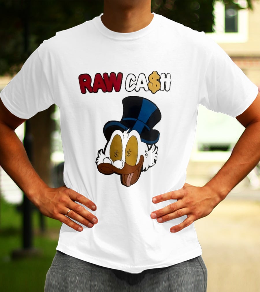 RAW CA$H Duck Eyes Dollar Sign Hat T-Shirt