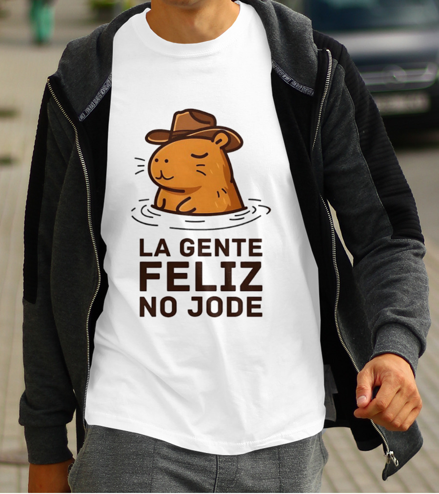 La Gente Feliz No Jode Capybara Cowboy Feliz Capibara Vaquero T-Shirt