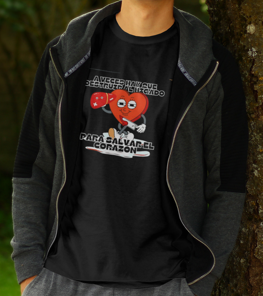 A Veces Hay Que Destruir Al Higado Para Salvar El Corazon Heart With Boxing Gloves Tropical Death T-Shirt