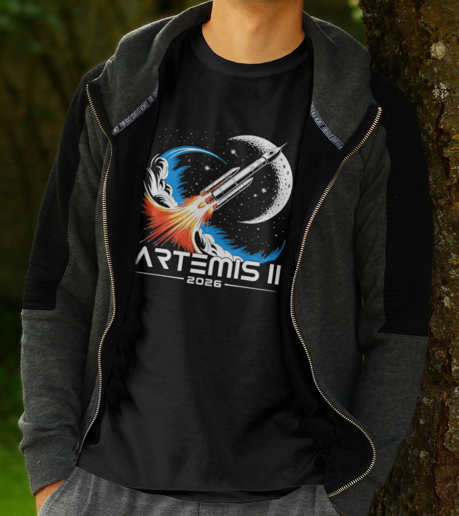 Artemis II 2026 Moon Rocket Space Exploration Launch T-Shirt