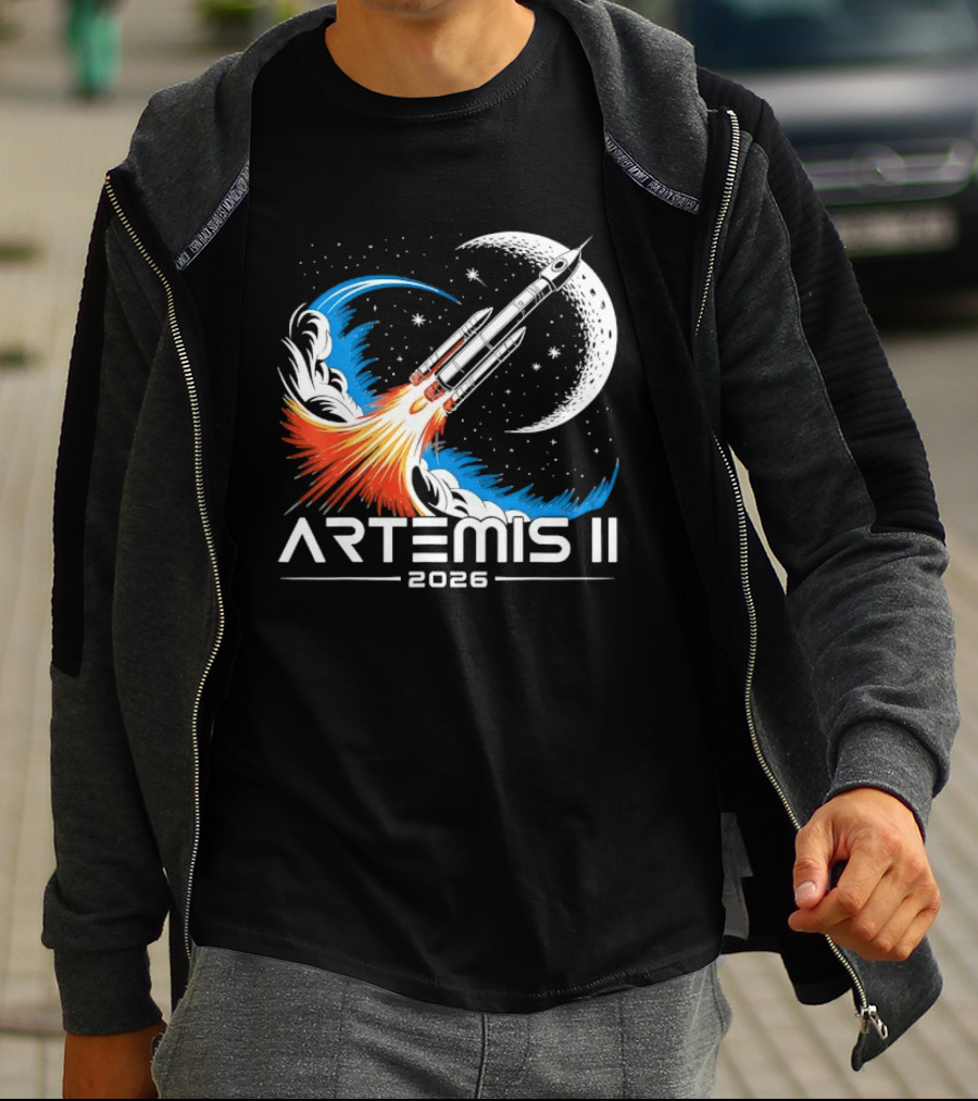 Artemis II 2026 Moon Rocket Space Exploration Launch T-Shirt