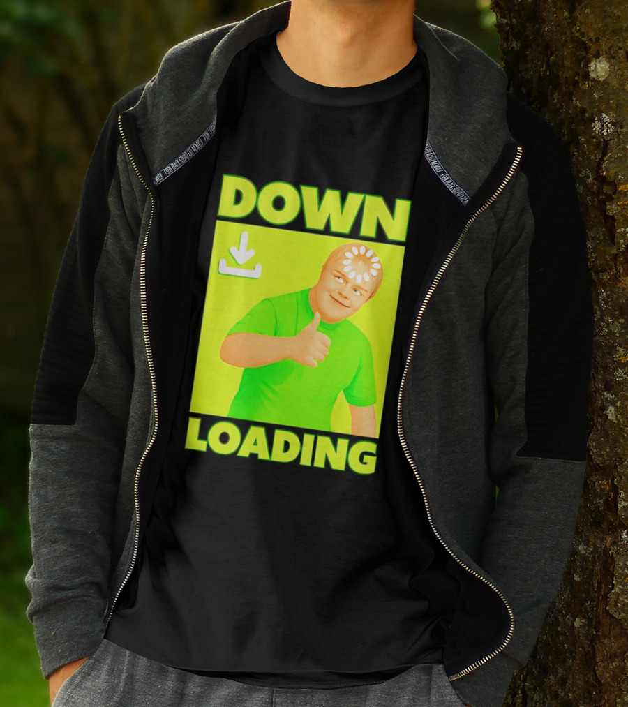Down Loading Thumbs Up Meme Humorous Internet Guy T-Shirt