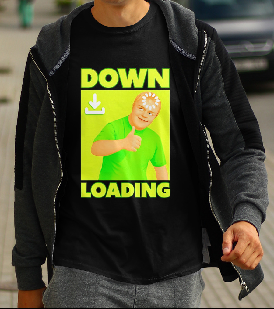 Down Loading Thumbs Up Meme Humorous Internet Guy T-Shirt