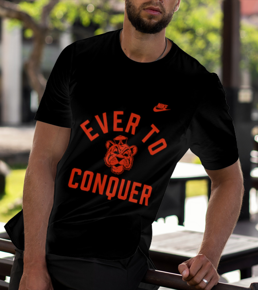 Auburn Tigers Ever To Conquer Tiger Face Nike Swoosh T-Shirt