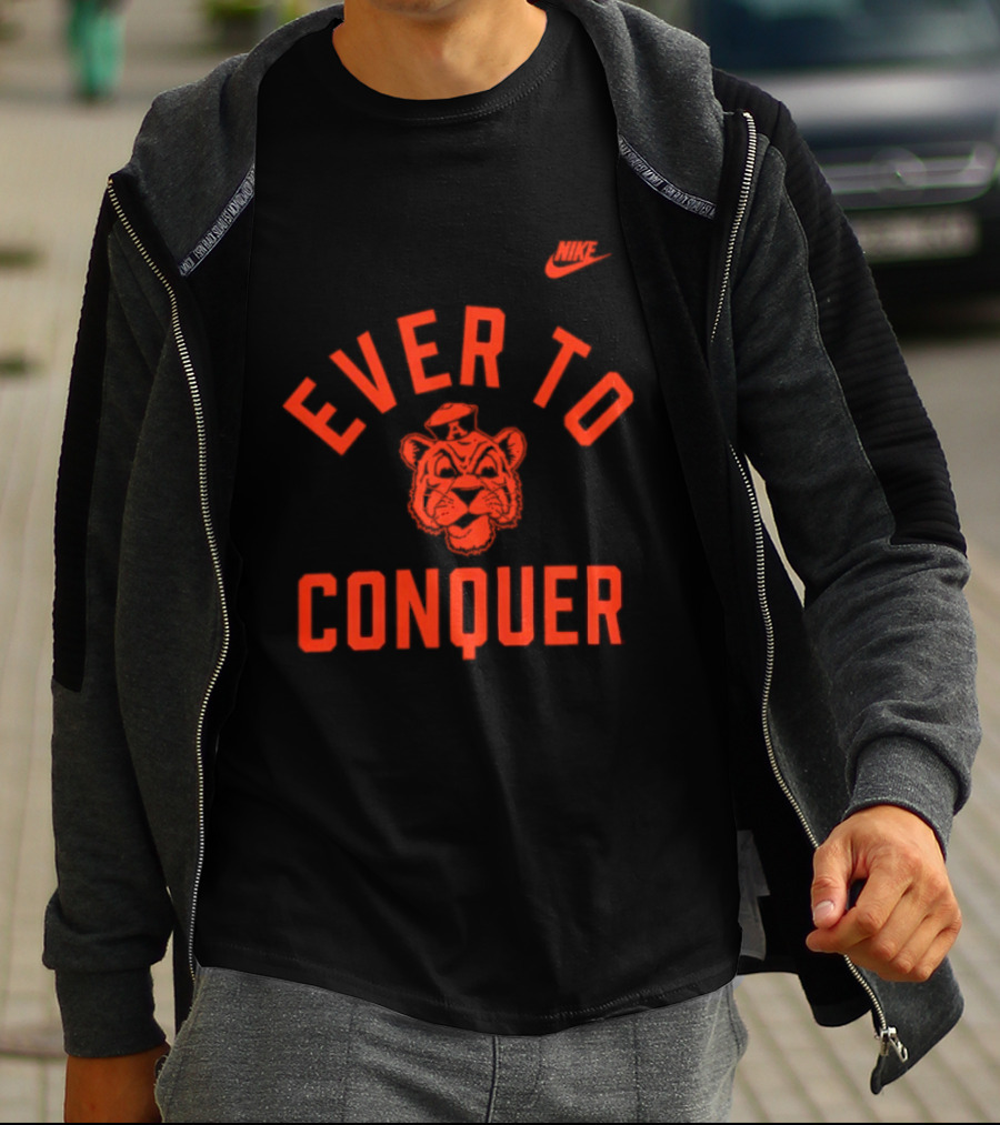 Auburn Tigers Ever To Conquer Tiger Face Nike Swoosh T-Shirt
