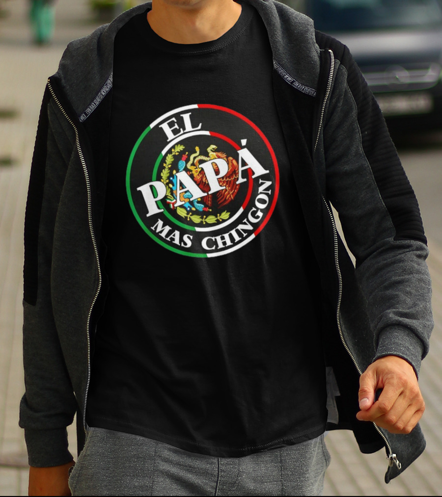 El Papa Mas Chingon Mexican Eagle Coat Of Arms Father's Day T-Shirt