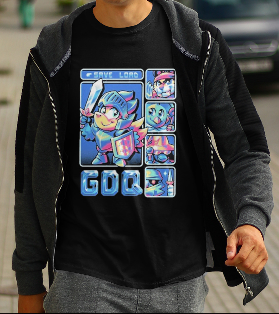 Fangamer GDQ Quick Quest Save Load Knight Adventure Characters T-Shirt