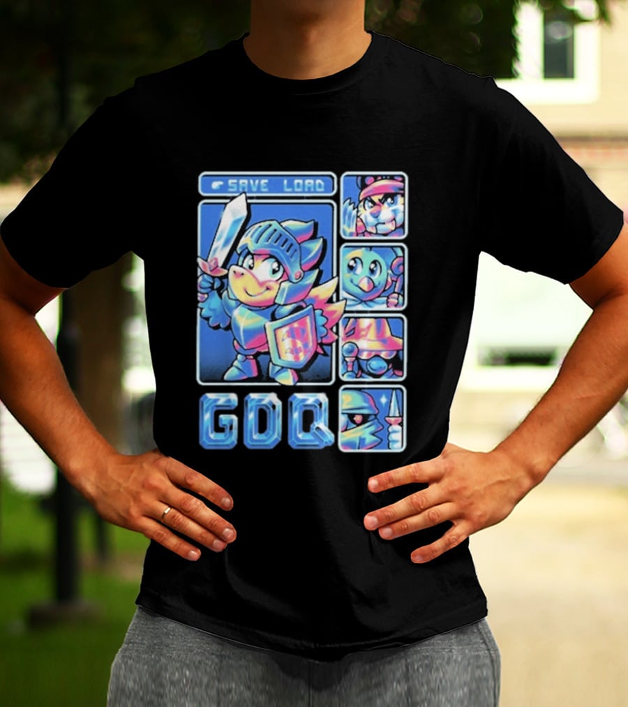 Fangamer GDQ Quick Quest Save Load Knight Adventure Characters T-Shirt