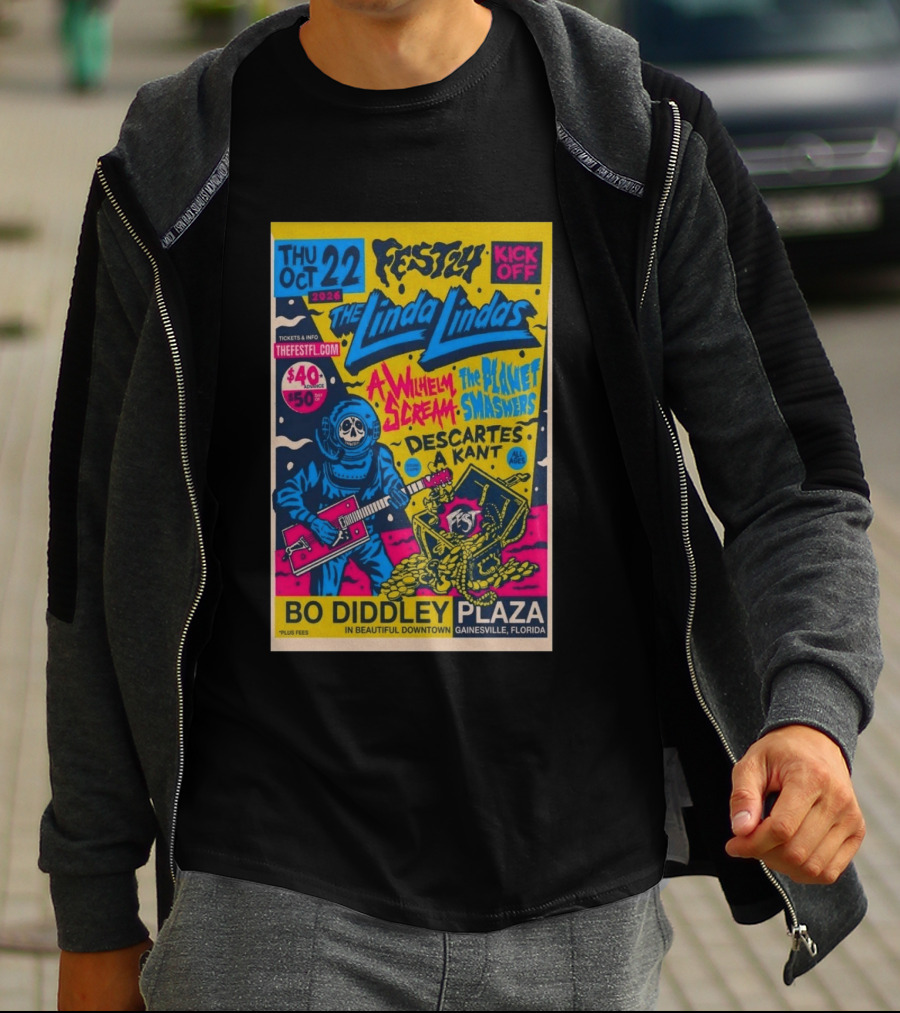 FEST 24 Kick Off 2026 The Linda Lindas Bo Diddley Plaza Gainesville Florida T-Shirt