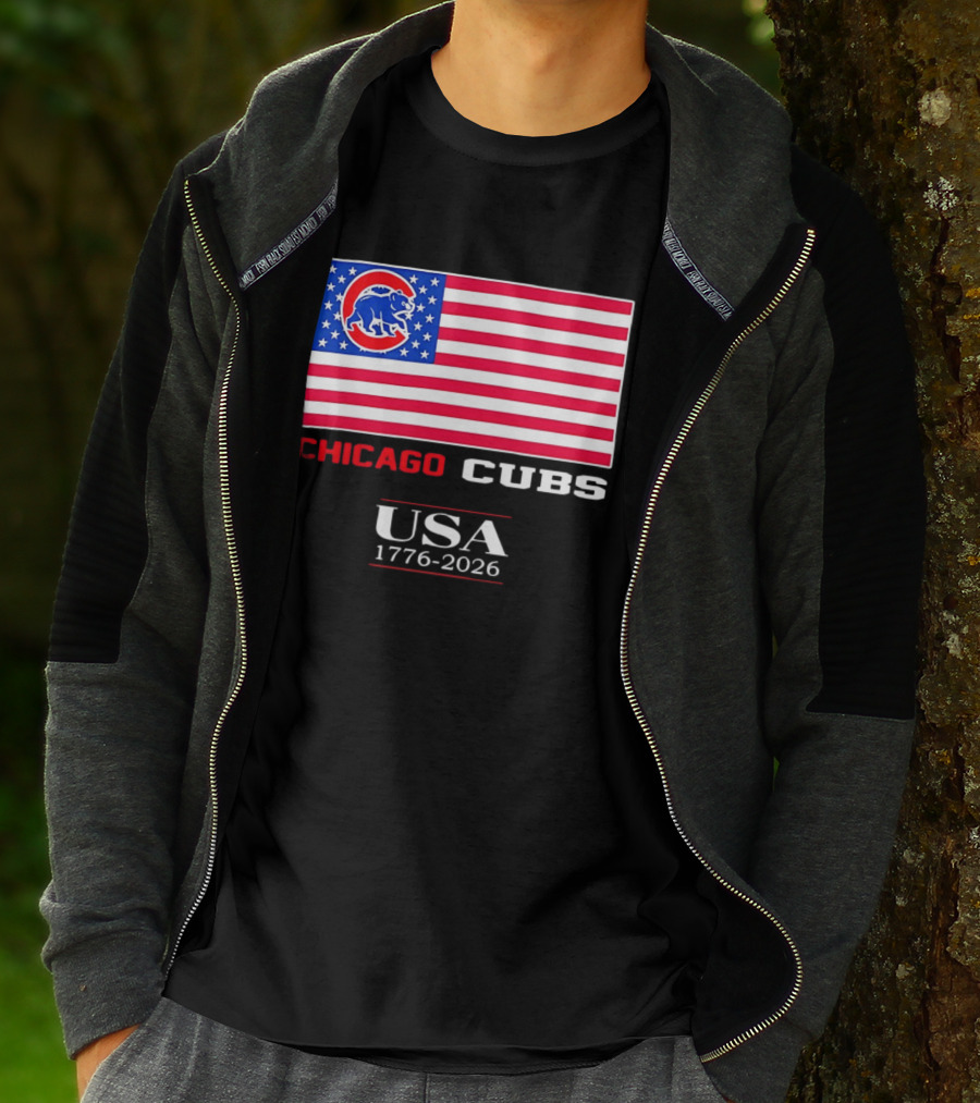 Chicago Cubs USA Flag 1776 2026 Celebration T-Shirt