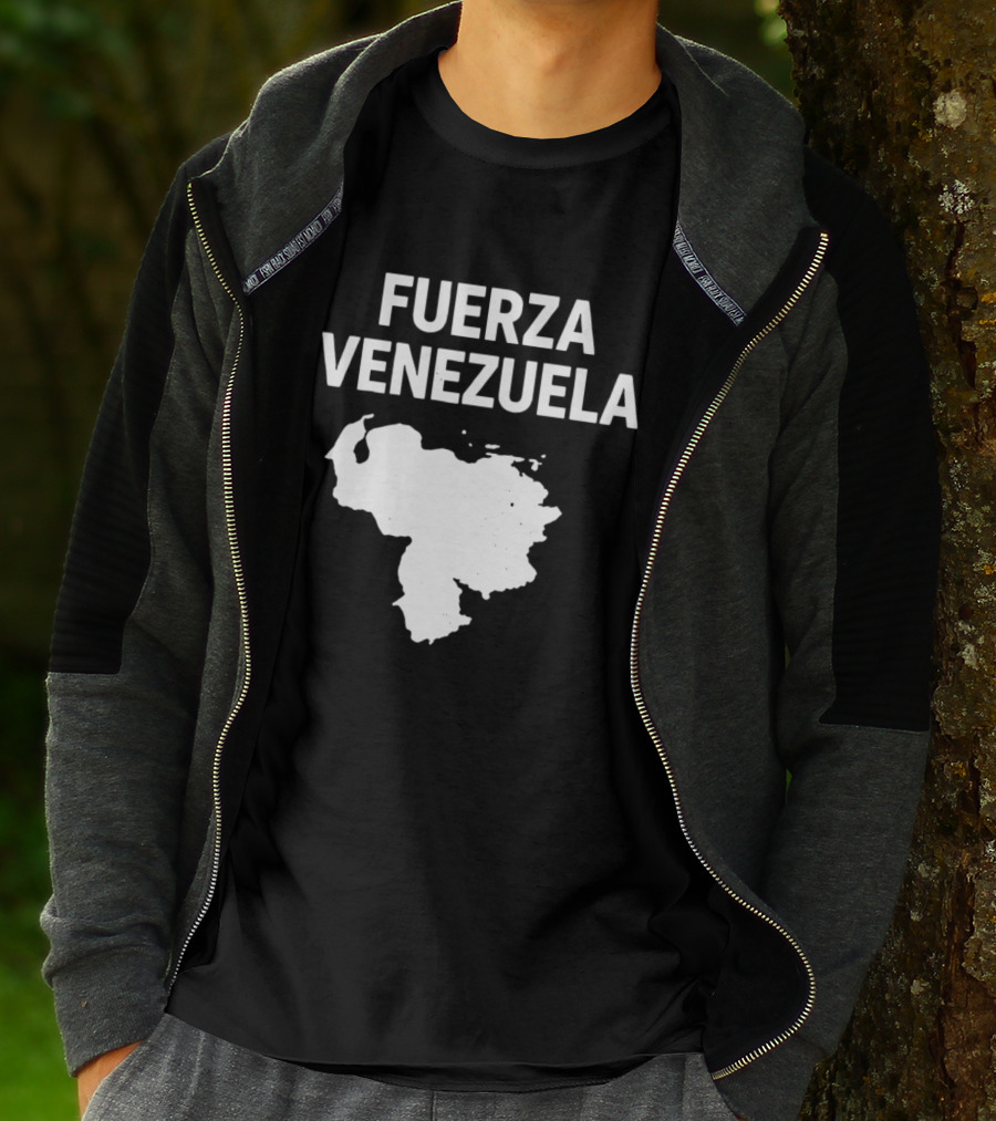 Fuerza Venezuela Map Silhouette Strength Message T-Shirt