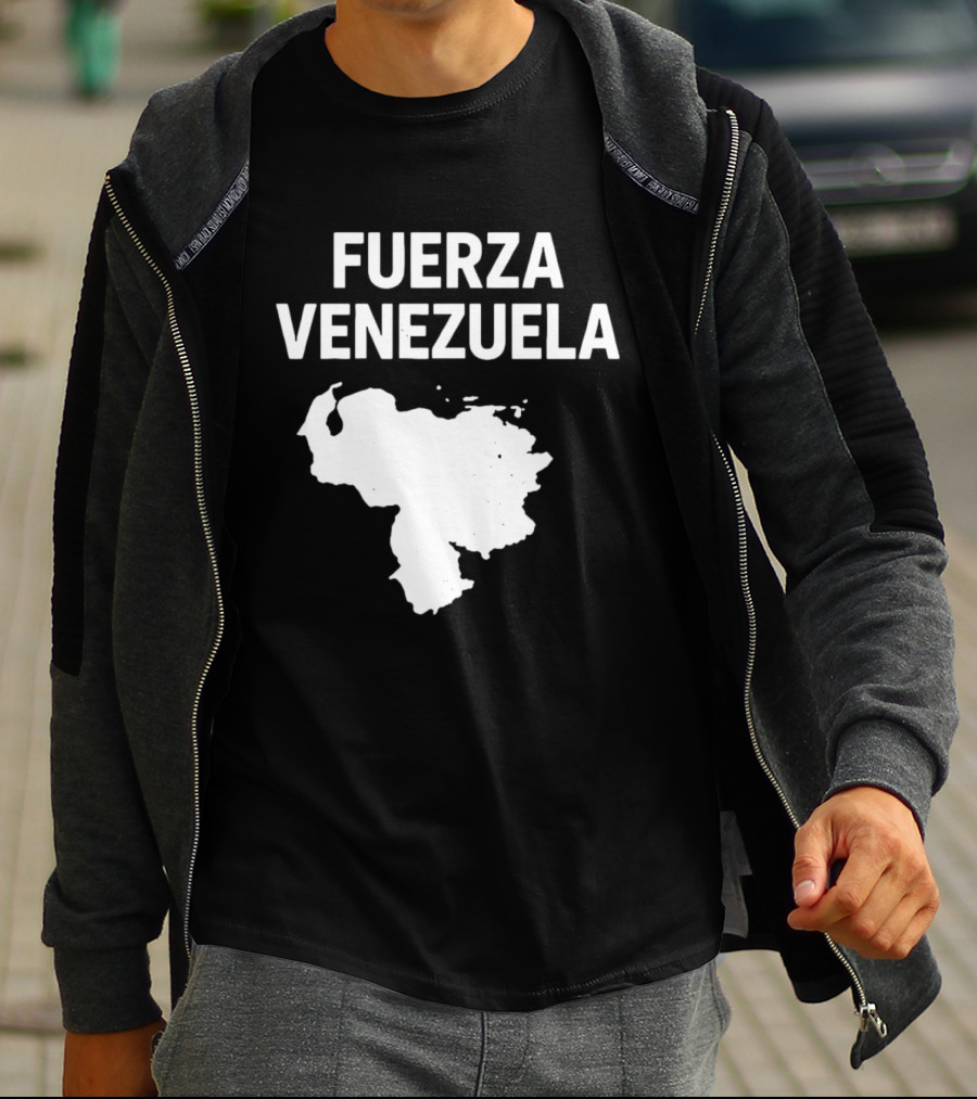 Fuerza Venezuela Map Silhouette Strength Message T-Shirt