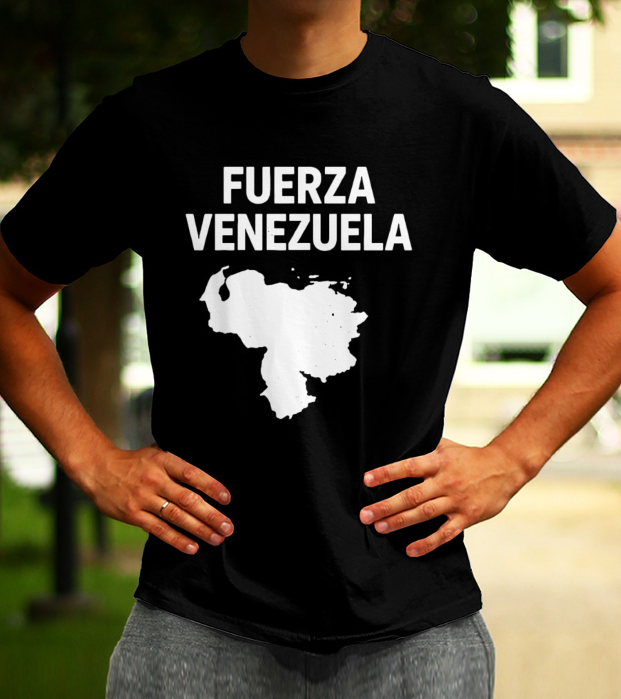 Fuerza Venezuela Map Silhouette Strength Message T-Shirt