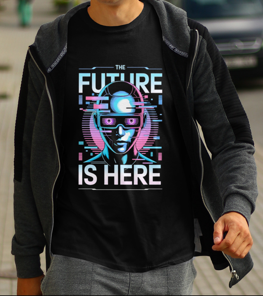 The Future Is Here Cyberpunk Android VR Goggles T-Shirt