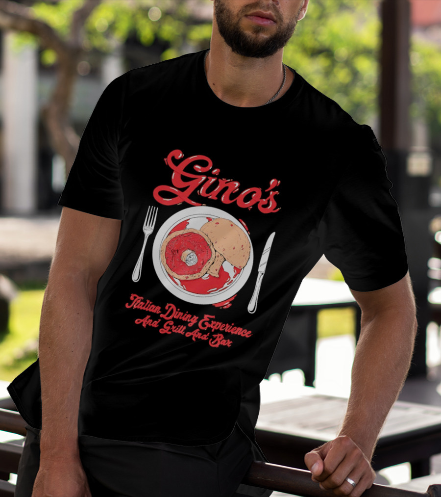 Gino's Italian Dining Experience And Grill And Bar Food Plate T-Shirt