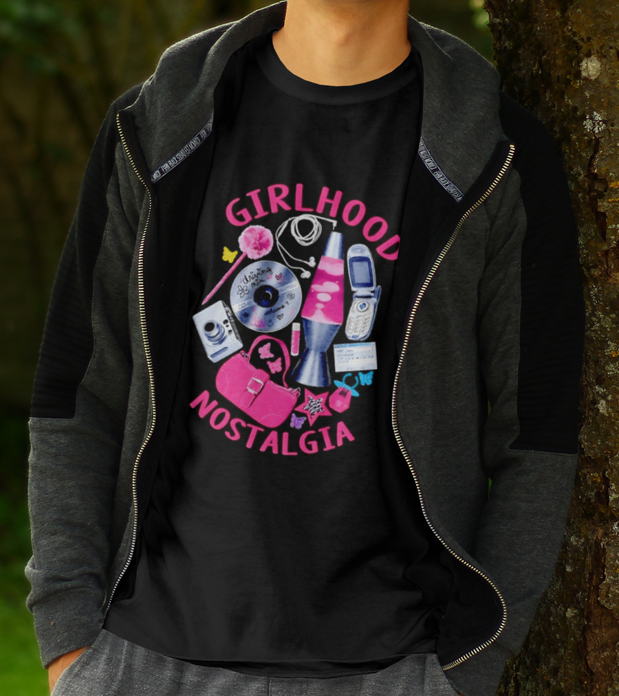 Girlhood Nostalgia Lava Lamp And Vintage Tech Accessories Throwback T-Shirt