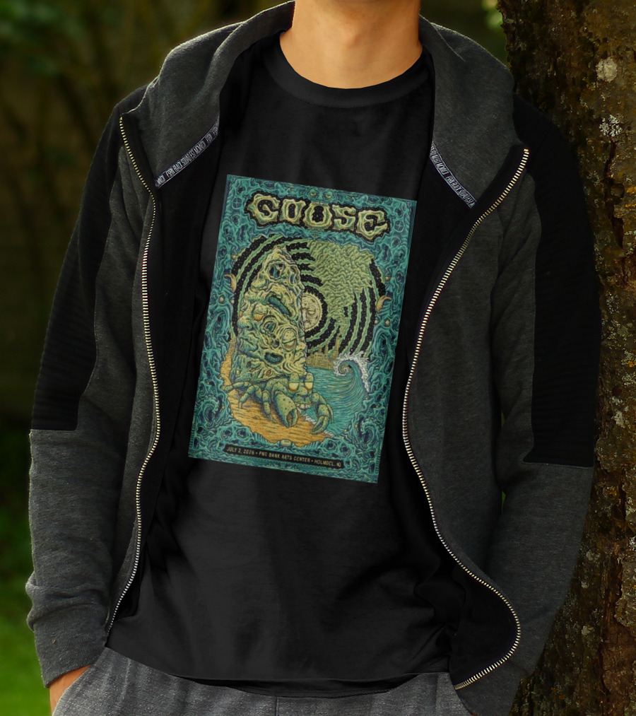 Goose July 2 2026 PNC Bank Arts Center Holmdel NJ Psychedelic Monster Wave T-Shirt