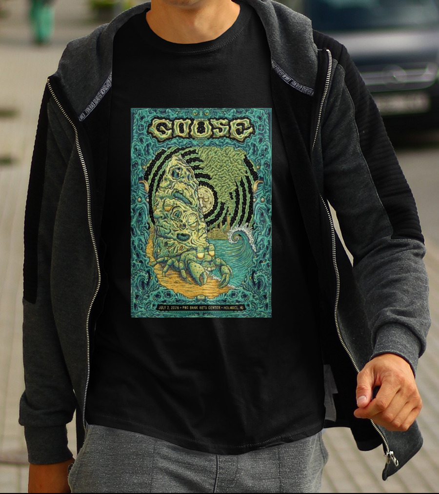 Goose July 2 2026 PNC Bank Arts Center Holmdel NJ Psychedelic Monster Wave T-Shirt