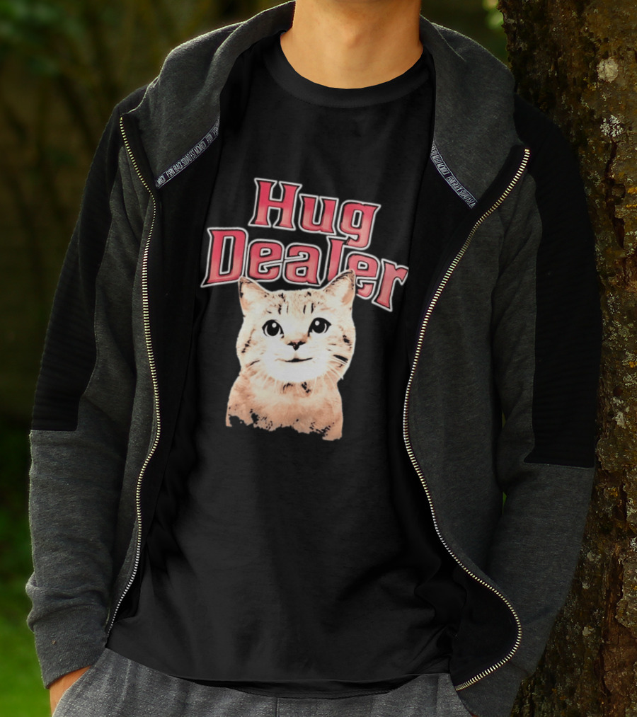 Hug Dealer Cute Tabby Cat Humor T-Shirt