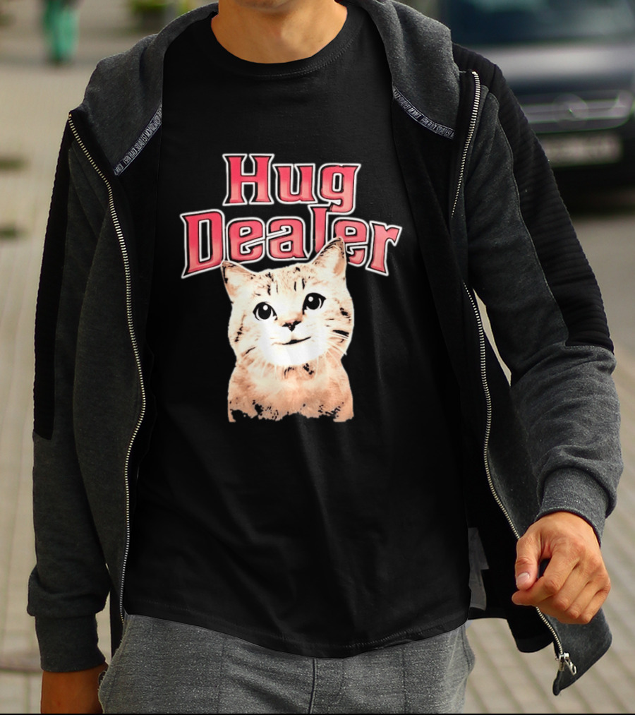 Hug Dealer Cute Tabby Cat Humor T-Shirt