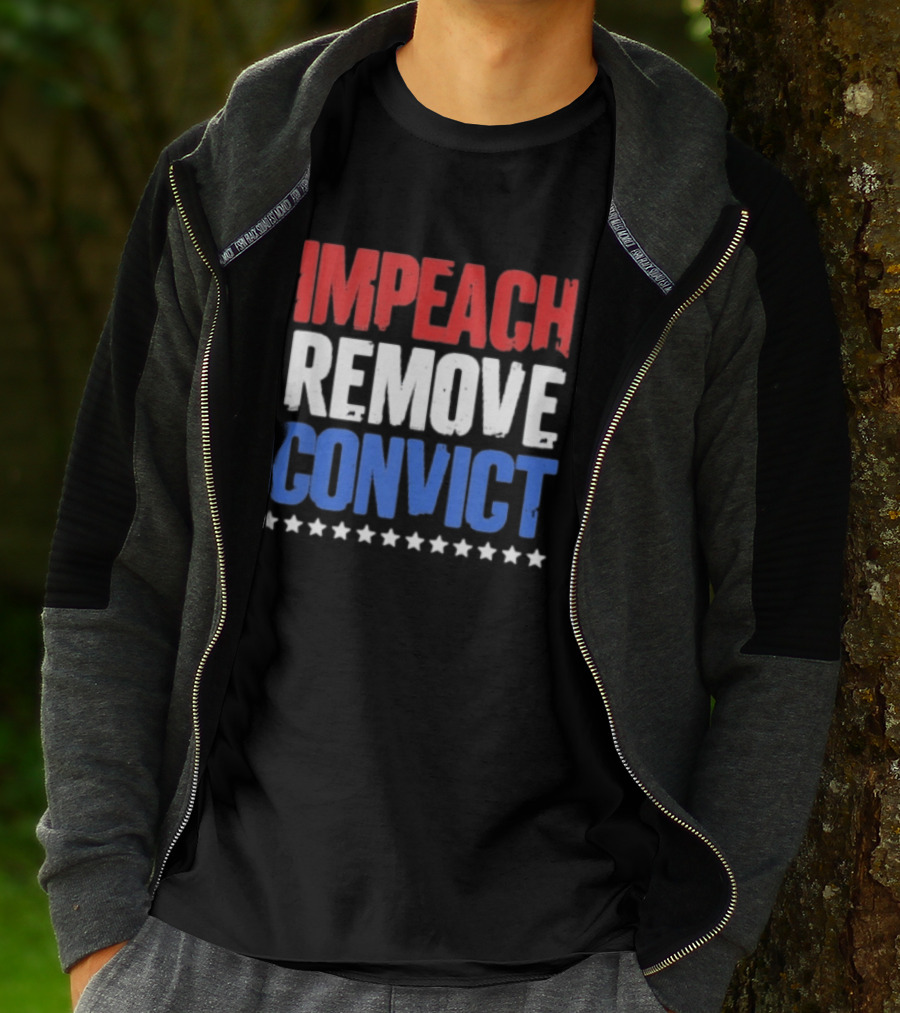 Impeach Remove Convict No Kings Patriotic Red White Blue Stars T-Shirt