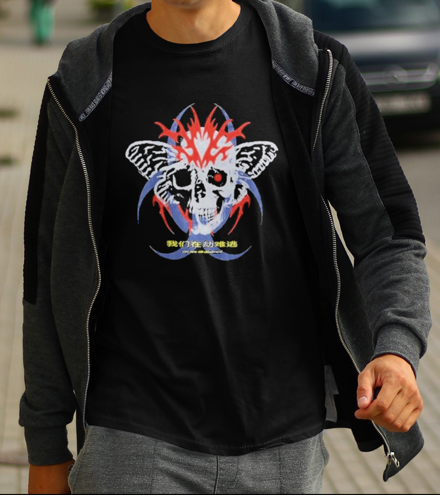 Insomniac Getter System Error Melting Skull Wings T-Shirt
