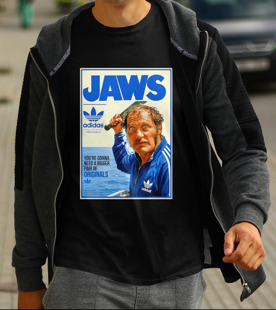 Jaws Adidas Originals You're Gonna Need A Bigger Pair Quint Machete T-Shirt