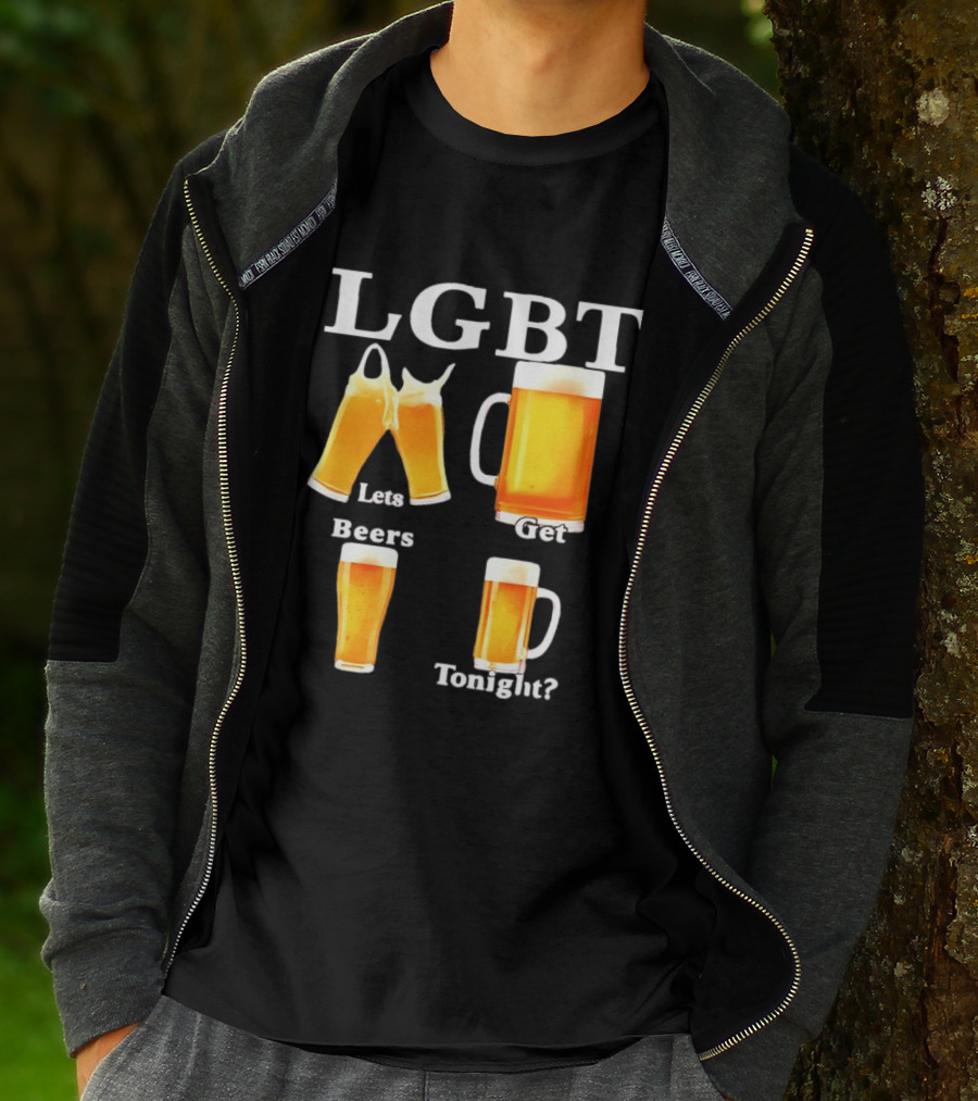 LGBT Lets Get Beers Tonight Beer Drinking Humor T-Shirt