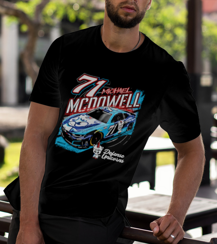 Michael McDowell 71 NASCAR Defense Unicorns Phoenix Performance T-Shirt