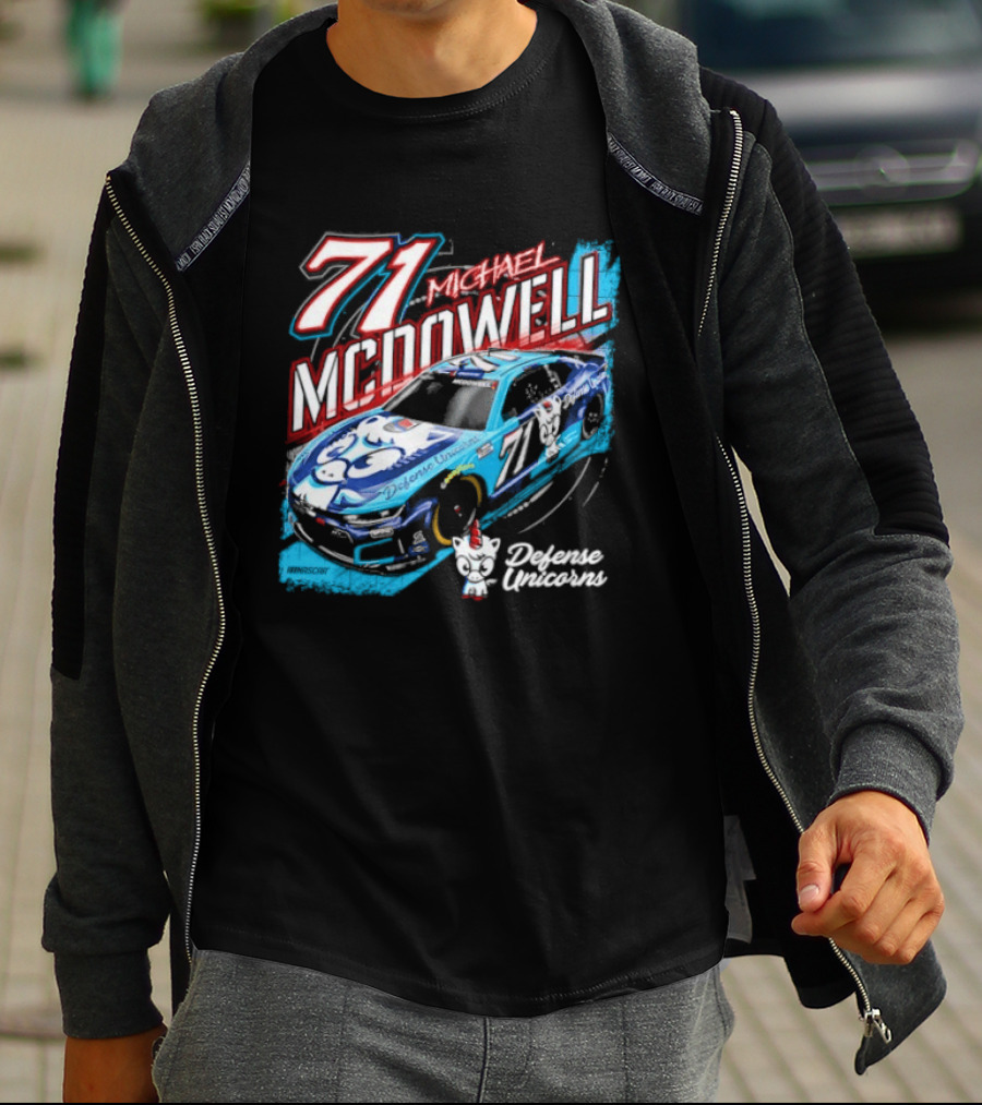 Michael McDowell 71 NASCAR Defense Unicorns Phoenix Performance T-Shirt