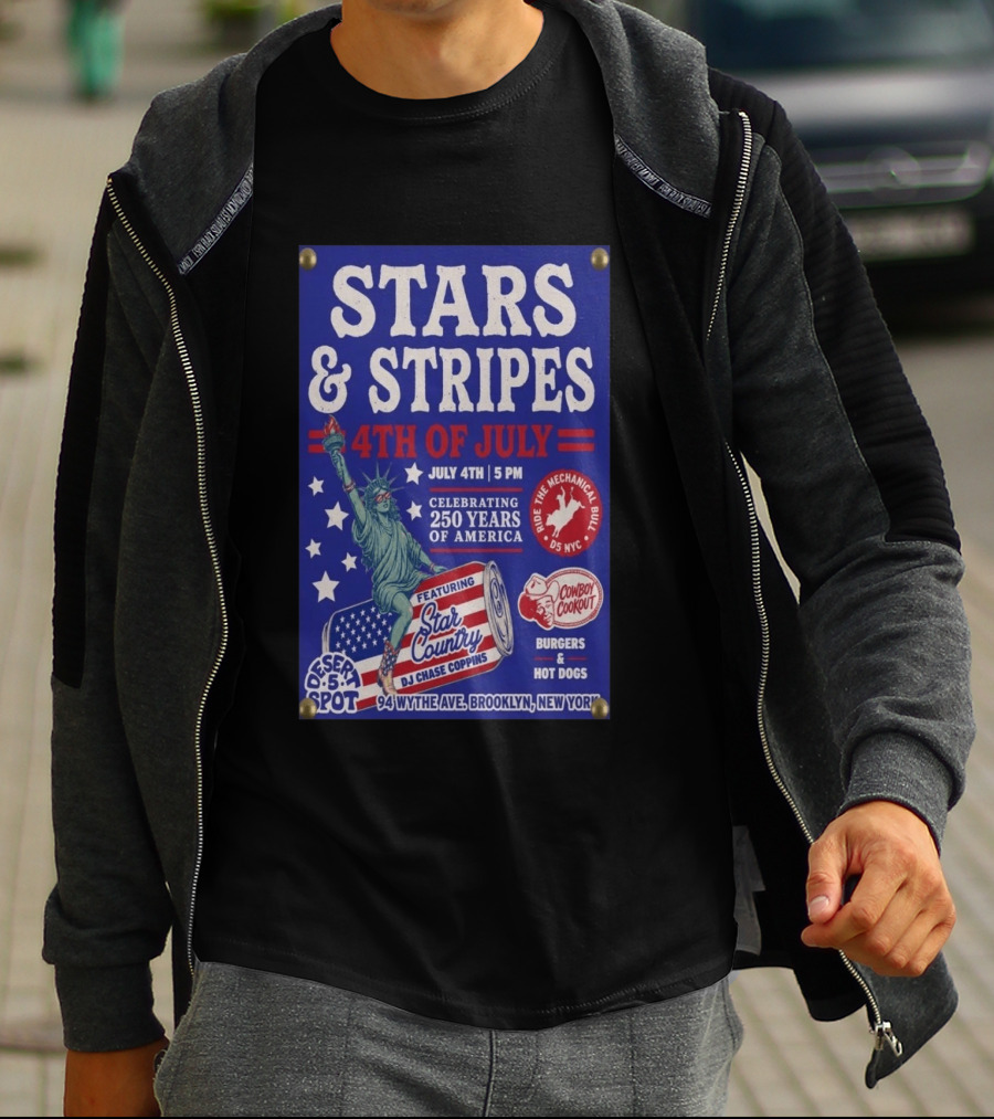 Stars & Stripes 4th Of July Celebration 250 Years Of America Brooklyn Event 2026 T-Shirt