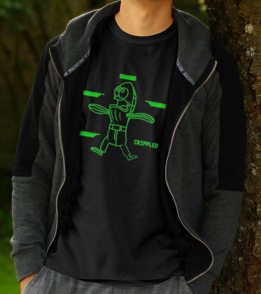 My Leg Crippled Meme Neon Green T-Shirt