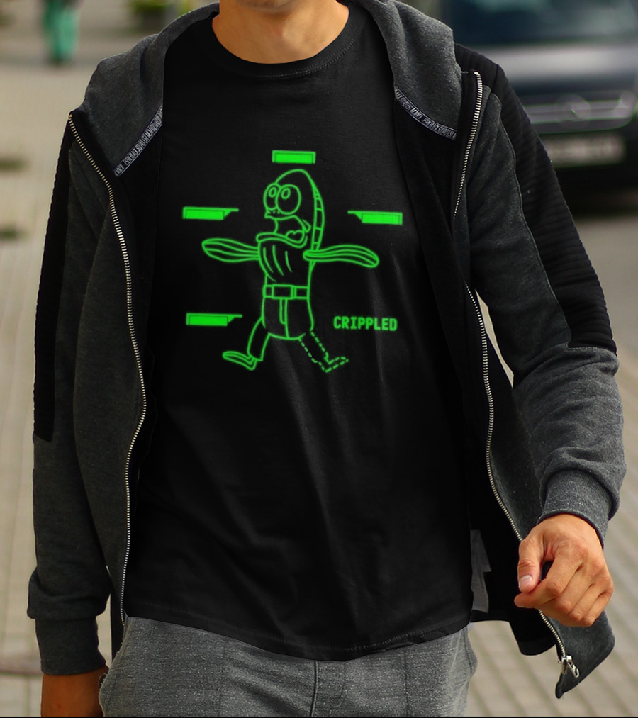 My Leg Crippled Meme Neon Green T-Shirt
