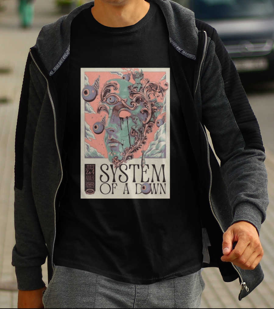 System Of A Down July 2 4 2026 Stade De France Paris Surreal T-Shirt