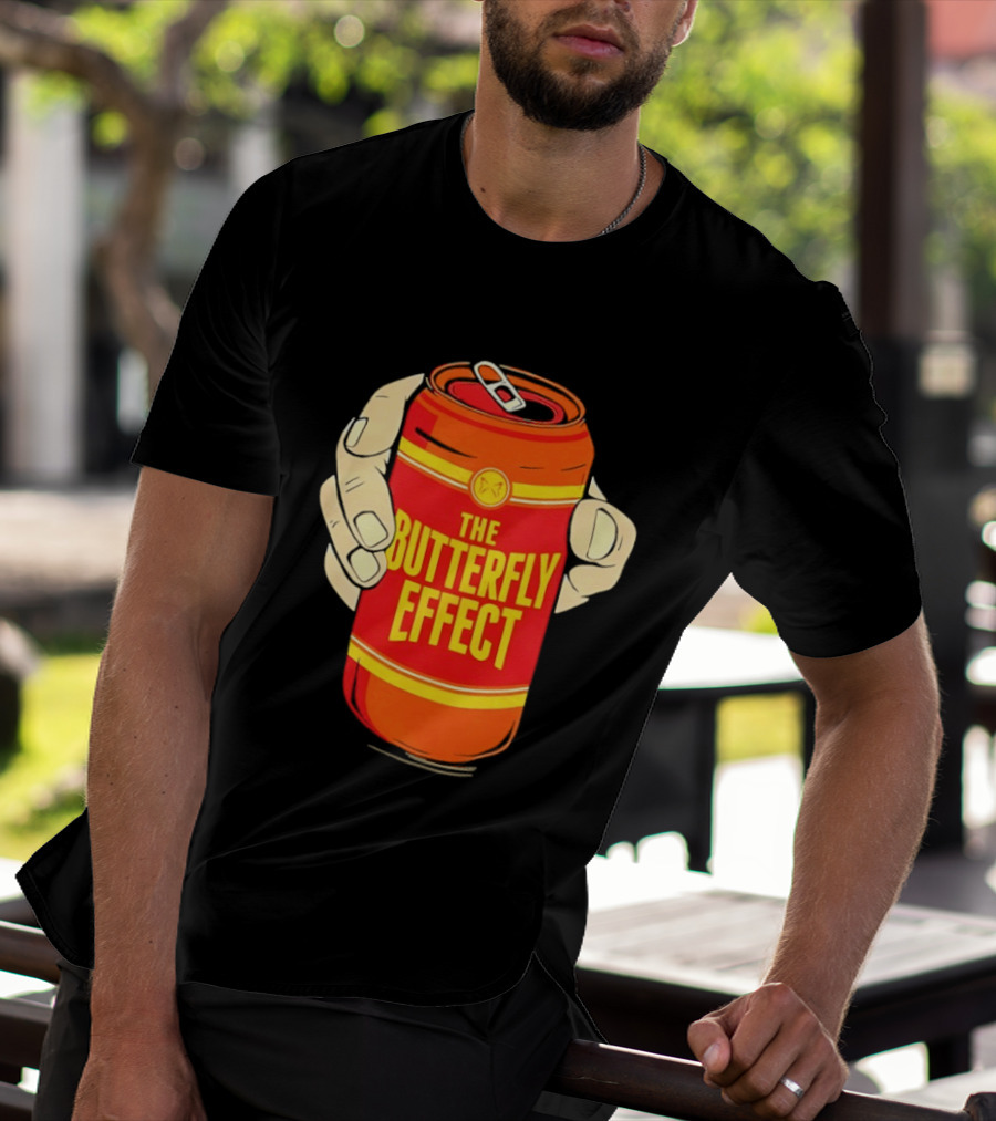 The Butterfly Effect Soda Can Vibrant Red Yellow Pop T-Shirt